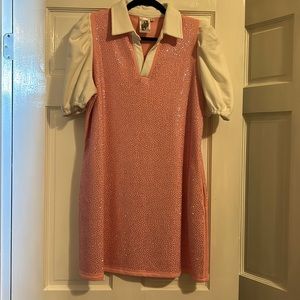 Pink and white sparkly dress